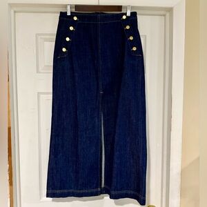 J. Crew Sailor Maxi Indigo Denim Skirt